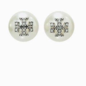 Tory Burch Pearl and Crystal Stud Earrings